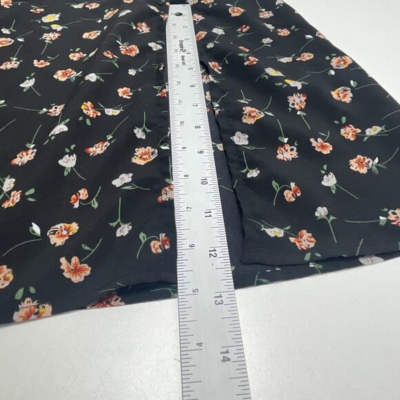 Shein Sun Dress Y2K Babydoll Vibes Midi Black Ditsy Floral Spagetti Strap Slit M - Picture 11 of 12